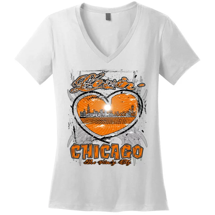 Loving Chicago Women's V-Neck T-Shirt