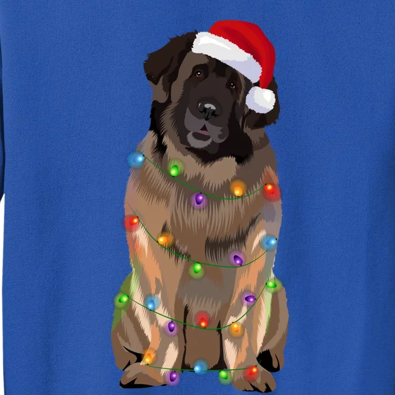 Leonberger Christmas Lights Xmas Dog Lover Santa Hat Great Gift Sweatshirt