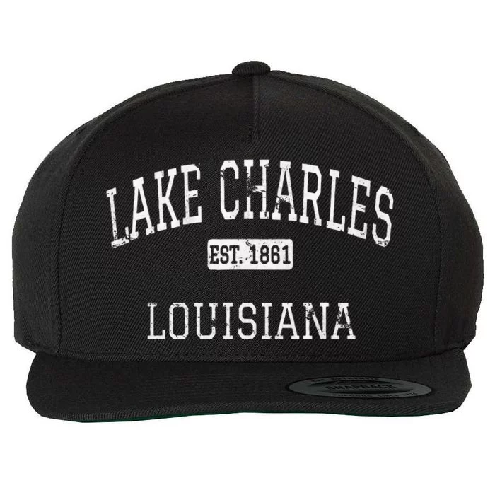 Lake Charles Louisiana La Vintage Wool Snapback Cap