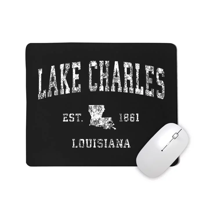 Lake Charles Louisiana La Vintage Athletic Sports Design Mousepad