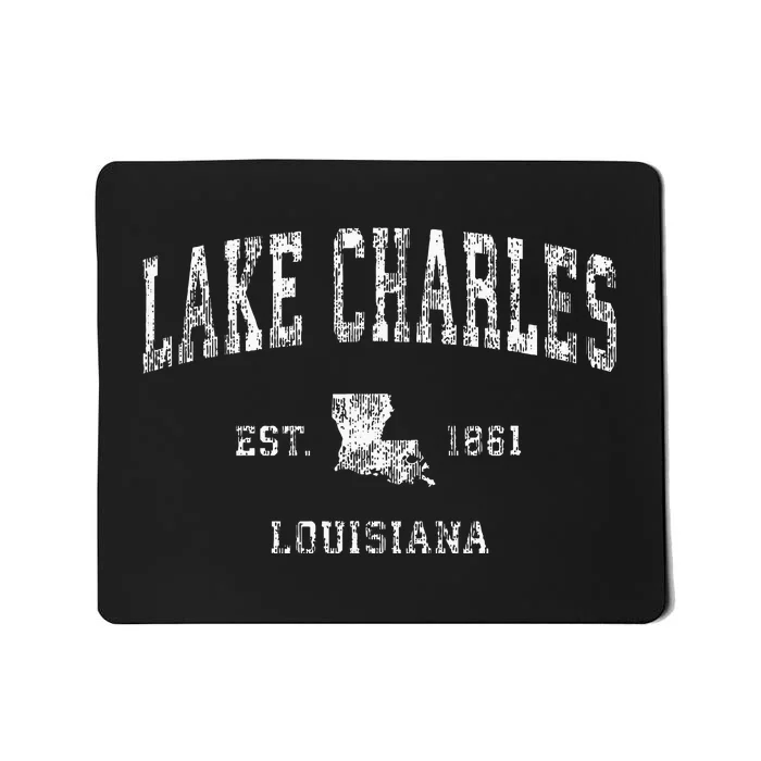 Lake Charles Louisiana La Vintage Athletic Sports Design Mousepad