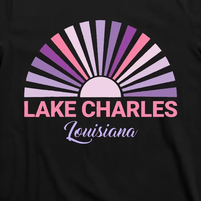 Lake Charles Louisiana Sunset Retro City State Love T-Shirt