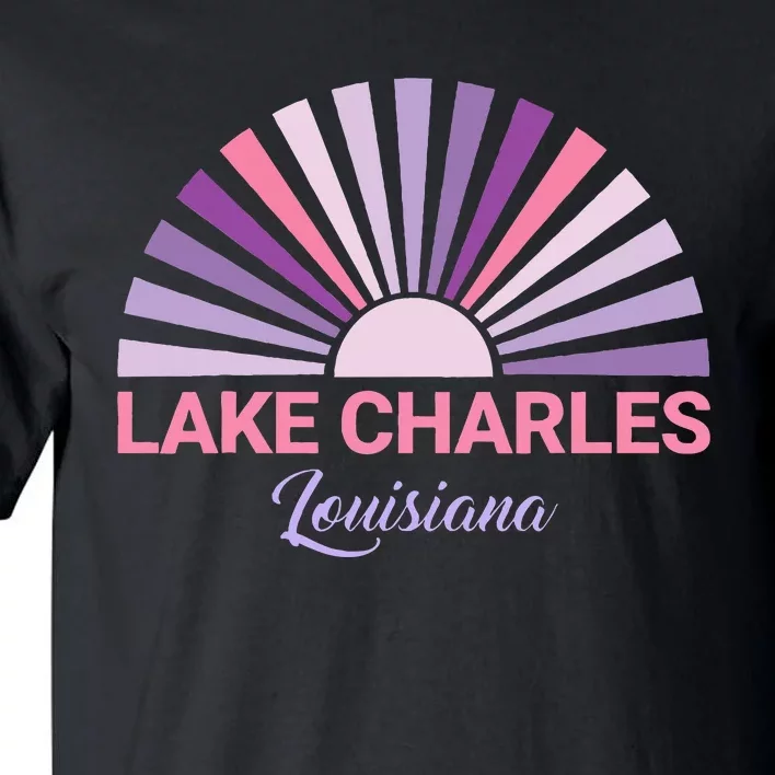 Lake Charles Louisiana Sunset Retro City State Love Tall T-Shirt