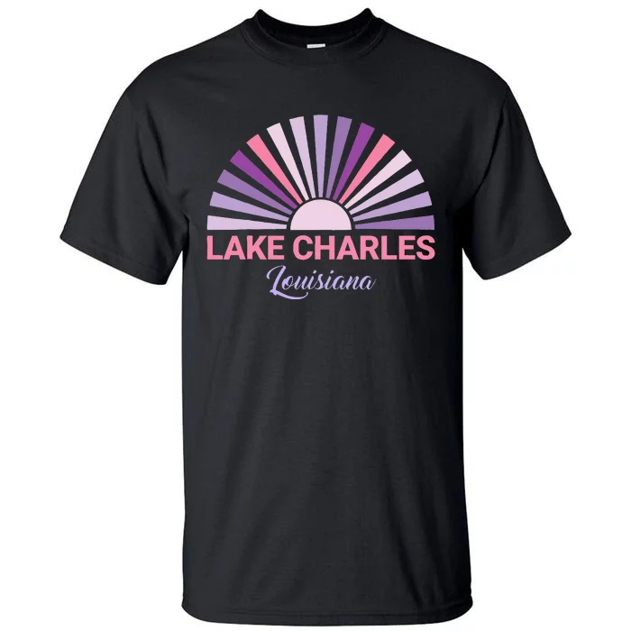 Lake Charles Louisiana Sunset Retro City State Love Tall T-Shirt