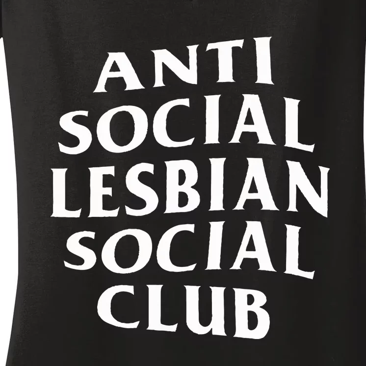 Lesbian Club LGBT Funny Minimal Bi Pride Gay Women's V-Neck T-Shirt