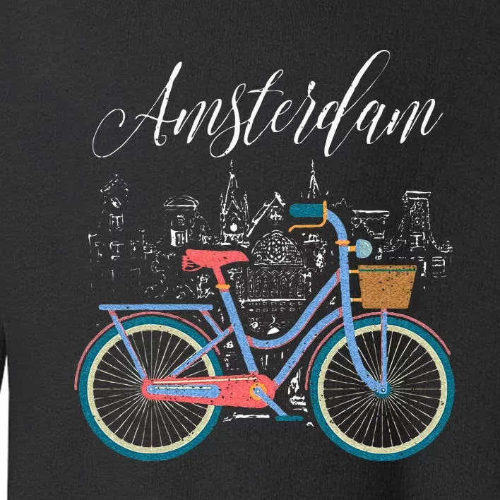 Love Cycling Luv Amsterdam Retro Bike Gift Design Idea Toddler Sweatshirt