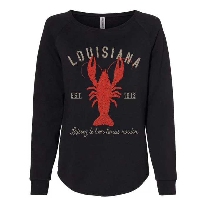 Louisiana Crawfish Laissez Le Bon Temps Rouler Womens California Wash Sweatshirt