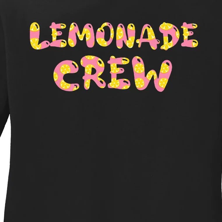 Lemonade Crew Lemon Lover Floral Summer Pink Lemon design Ladies Long Sleeve Shirt