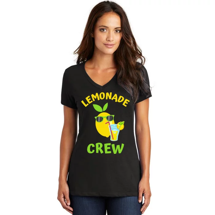 Lemonade Crew Matching Funny Lemon Juice Lover Squeezy Boss Women's V-Neck T-Shirt