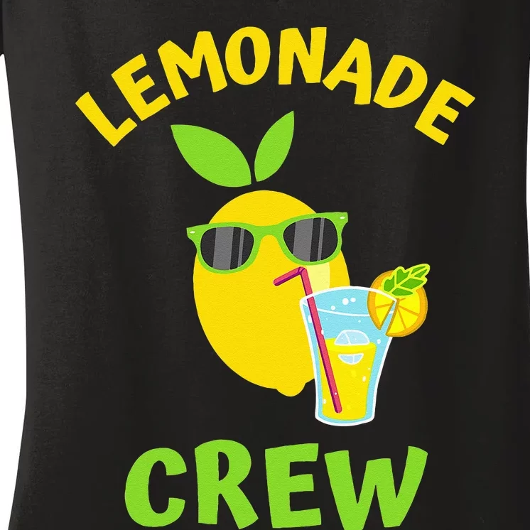 Lemonade Crew Matching Funny Lemon Juice Lover Squeezy Boss Women's V-Neck T-Shirt