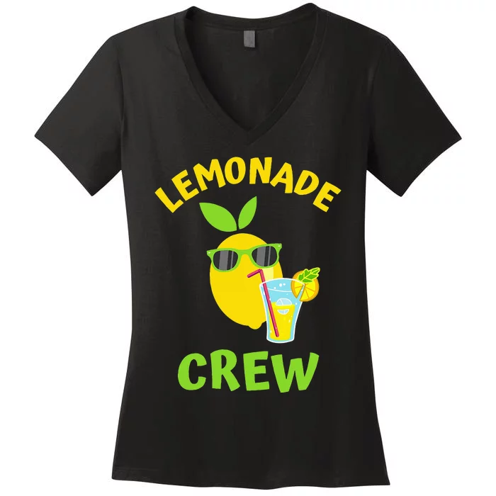 Lemonade Crew Matching Funny Lemon Juice Lover Squeezy Boss Women's V-Neck T-Shirt