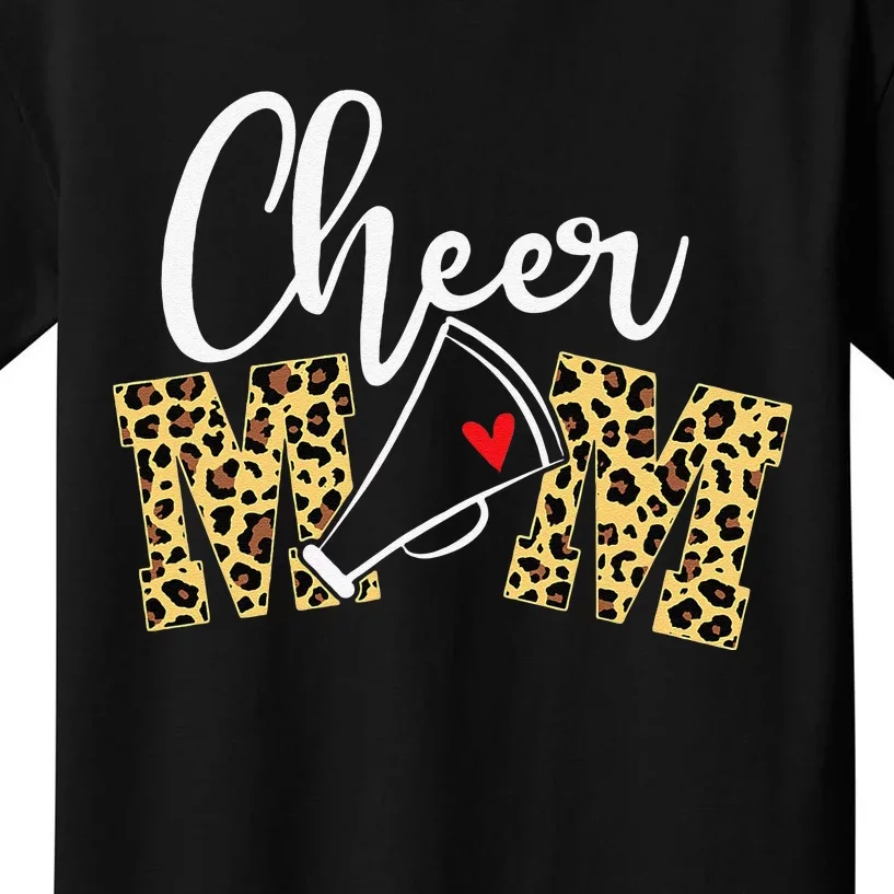 Leopard Cheer Mom Proud Cheerleader Mom Mama Mother Women Kids T-Shirt