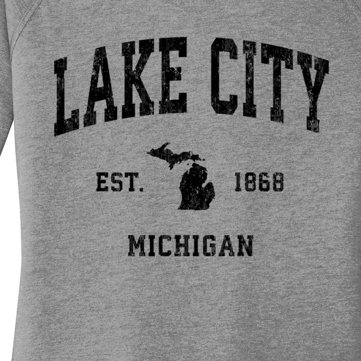 Lake City Michigan Mi Vintage Athletic Sports Women's Perfect Tri Tunic Long Sleeve Shirt