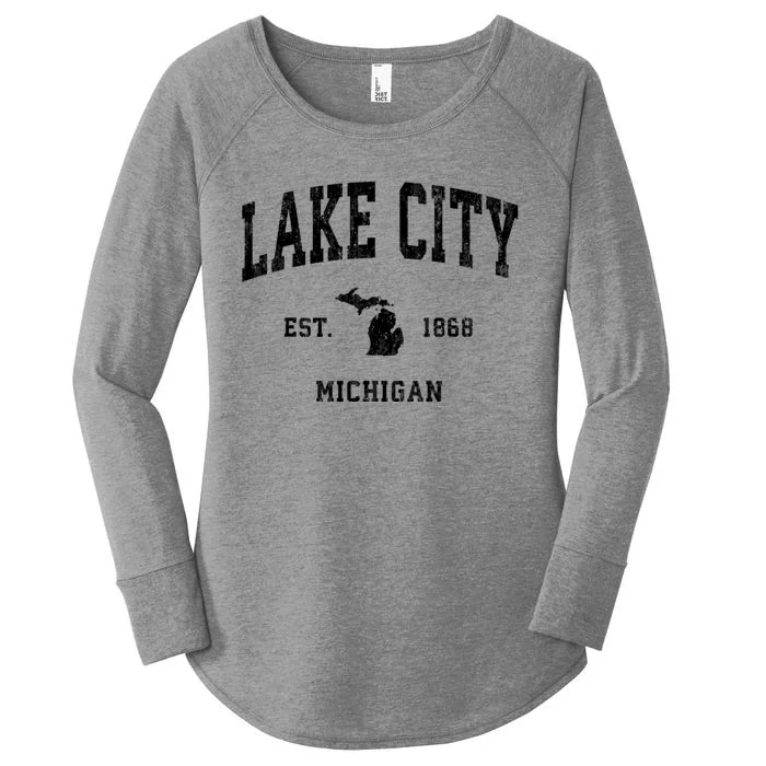 Lake City Michigan Mi Vintage Athletic Sports Women's Perfect Tri Tunic Long Sleeve Shirt