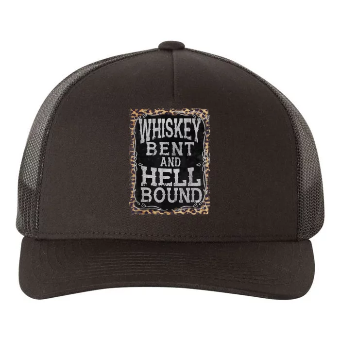 Leopard Country Music Whiskey Bent And Hell Bound Yupoong Adult 5-Panel Trucker Hat