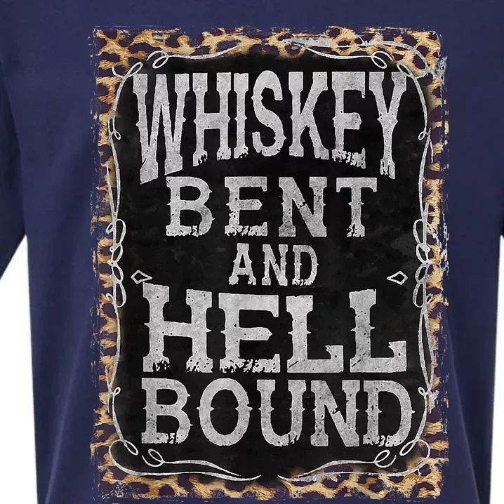 Leopard Country Music Whiskey Bent And Hell Bound Sueded Cloud Jersey T-Shirt