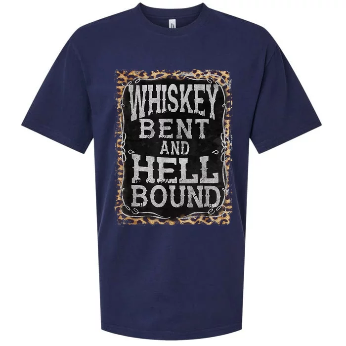 Leopard Country Music Whiskey Bent And Hell Bound Sueded Cloud Jersey T-Shirt