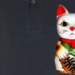 Lucky Cat Maneki Neko Japan Japanese Good Luck @ Funny Softstyle Adult Sport Polo