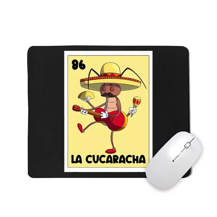 La Cucaracha Mexican Bingo Card Cockroach With Taco & Beer Mousepad