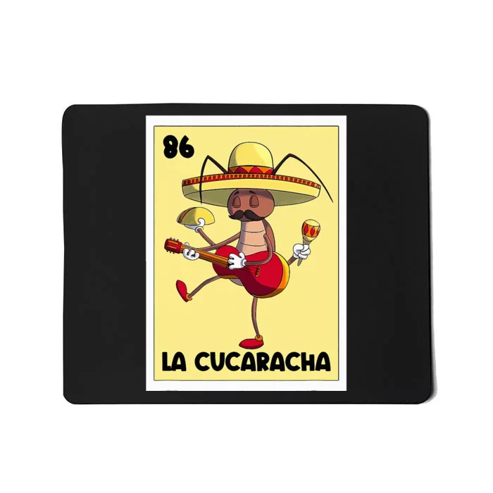 La Cucaracha Mexican Bingo Card Cockroach With Taco & Beer Mousepad