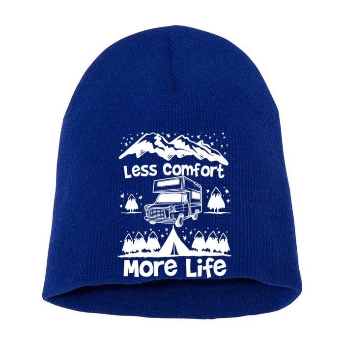 Less Comfort More Of Life Camper Van Bus Gift Short Acrylic Beanie