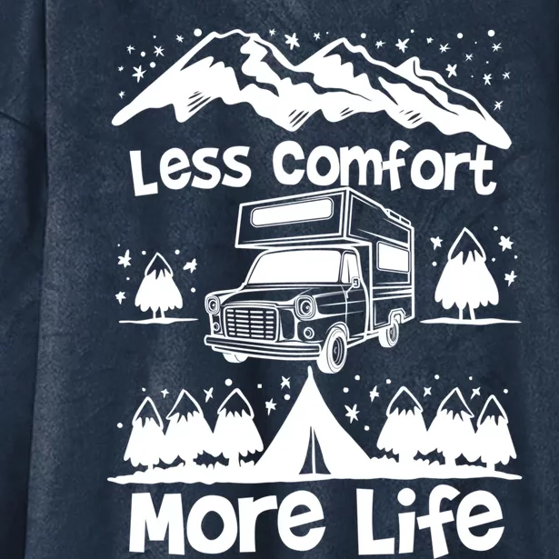 Less Comfort More Of Life Camper Van Bus Gift Hooded Wearable Blanket