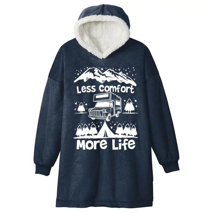 Less Comfort More Of Life Camper Van Bus Gift Hooded Wearable Blanket