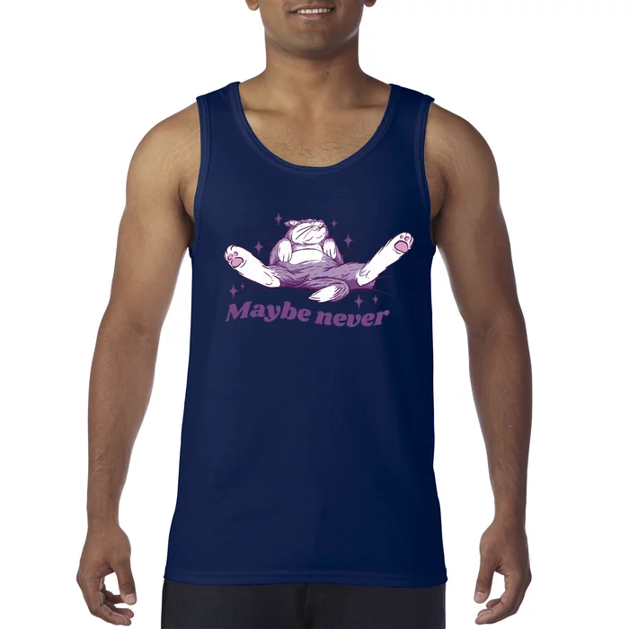 Lazy Cat Maybe Never Funny Tank Top