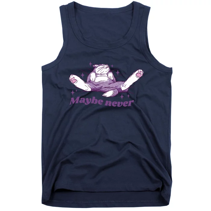 Lazy Cat Maybe Never Funny Tank Top