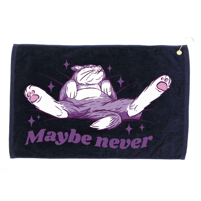 Lazy Cat Maybe Never Funny Grommeted Golf Towel