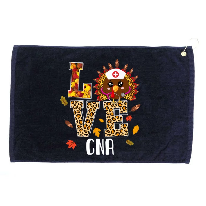 Love Cna Nurse Leopard Turkey Leopard Nursing Thanksgiving Gift Grommeted Golf Towel