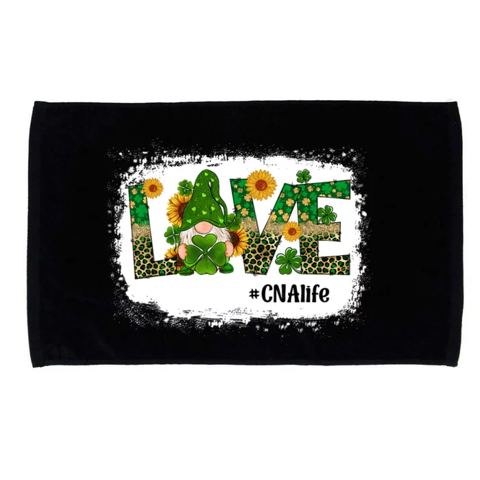 Love CNA Nurse Life Gnome Sunflower Funny St Patrick's Day Microfiber Hand Towel