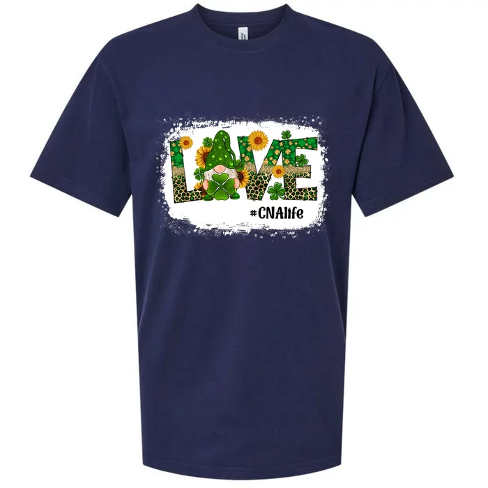 Love CNA Nurse Life Gnome Sunflower Funny St Patrick's Day Sueded Cloud Jersey T-Shirt