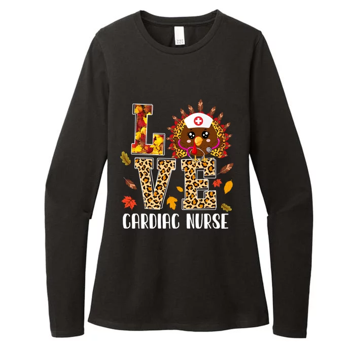 Love Cardiac Nurse Leopard Turkey Nursing Thanksgiving Gift Womens CVC Long Sleeve Shirt