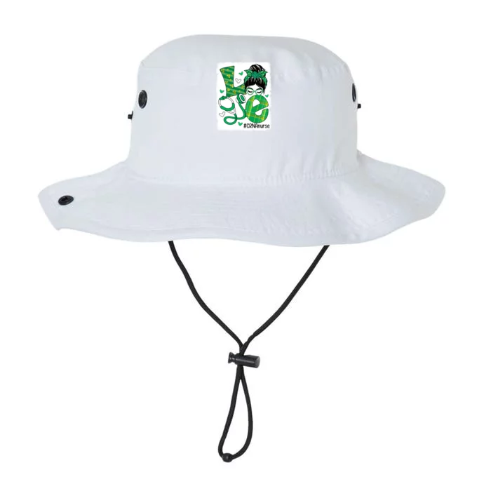 Love Crna Nurse Life Bleached Messy Bun Nurse Patricks Day Gift Legacy Cool Fit Booney Bucket Hat