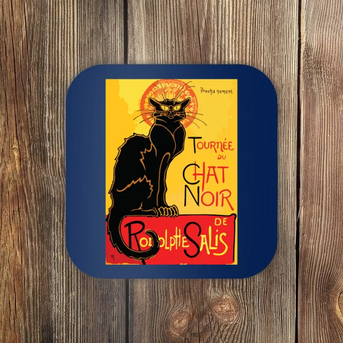 Le Chat Noir The Black Cat Tee Art Nouveau Vintage Coaster