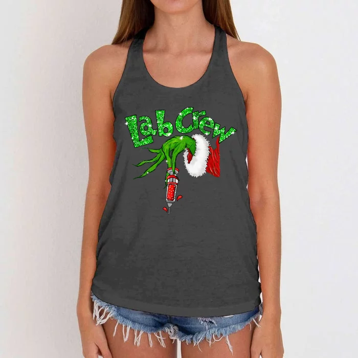 Lab Crew Nurse Merry Christmas Laboratory Xmas Pajamas Women's Knotted Racerback Tank