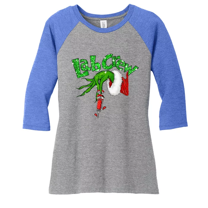 Lab Crew Nurse Merry Christmas Laboratory Xmas Pajamas Women's Tri-Blend 3/4-Sleeve Raglan Shirt