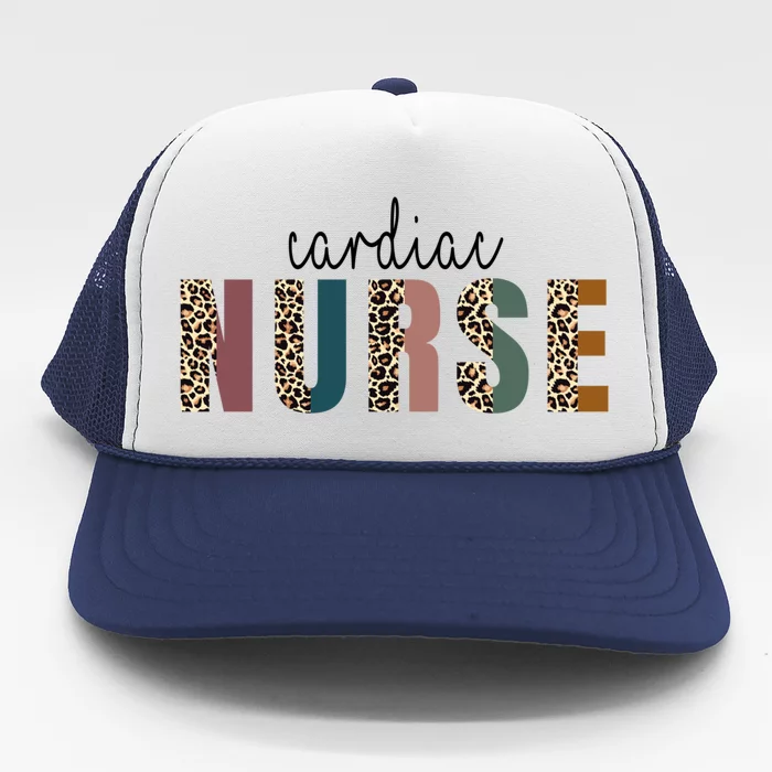 Leopard Cardiac Nurse Nursing Student School Gift Trucker Hat