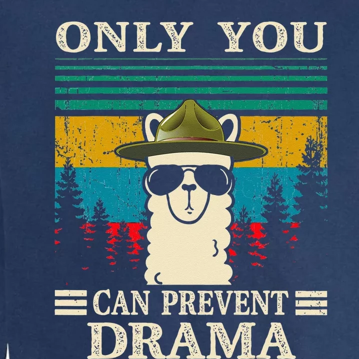 Llama Camping Only You Can Prevent Drama Gifts Men Women Garment-Dyed Sweatshirt