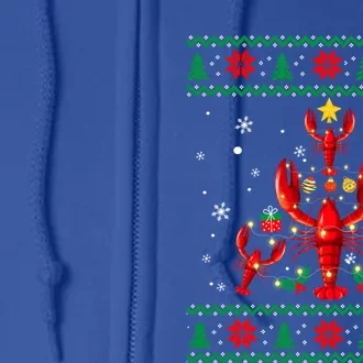 Lobster Christmas Ornat Tree Funny Xmas Gift Ugly Sweater Cool Gift Full Zip Hoodie