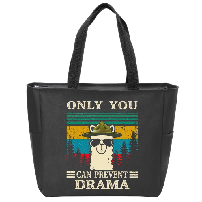 Llama Camping Only You Can Prevent Drama Gifts Men Women Zip Tote Bag