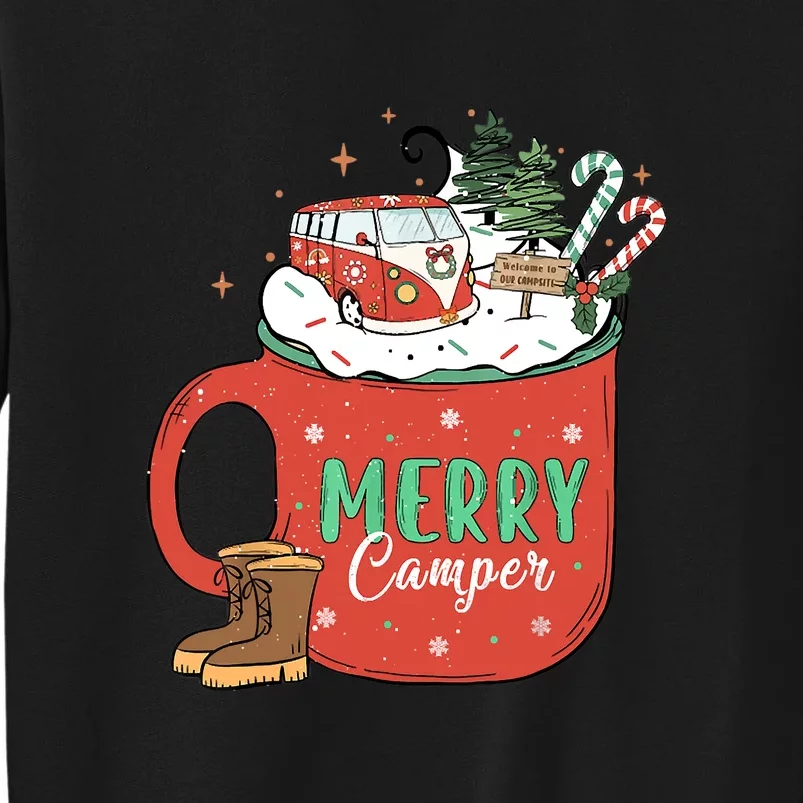 Love Camping On Christmas Morning Xmas Gift Tall Sweatshirt