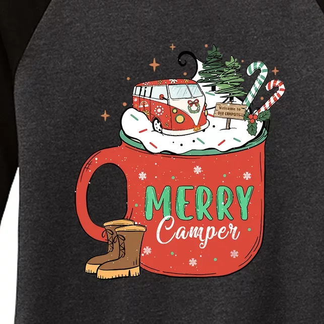 Love Camping On Christmas Morning Xmas Gift Women's Tri-Blend 3/4-Sleeve Raglan Shirt