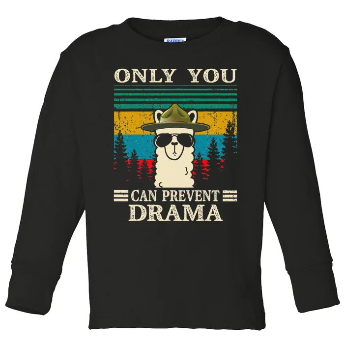 Llama Camping Only You Can Prevent Drama Gifts Men Women Toddler Long Sleeve Shirt