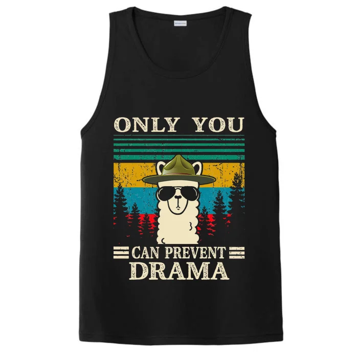 Llama Camping Only You Can Prevent Drama Performance Tank