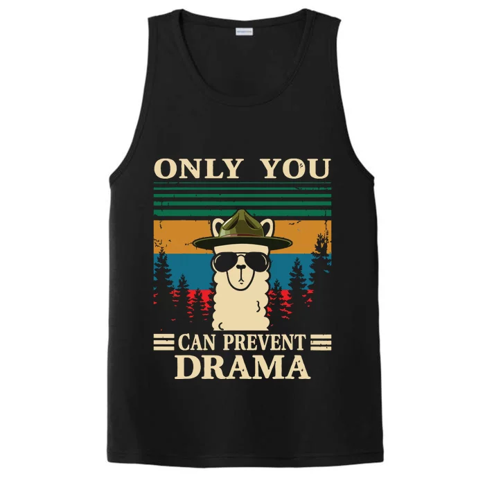 Llama Camping Only You Can Prevent Drama Gifts Men Women Performance Tank