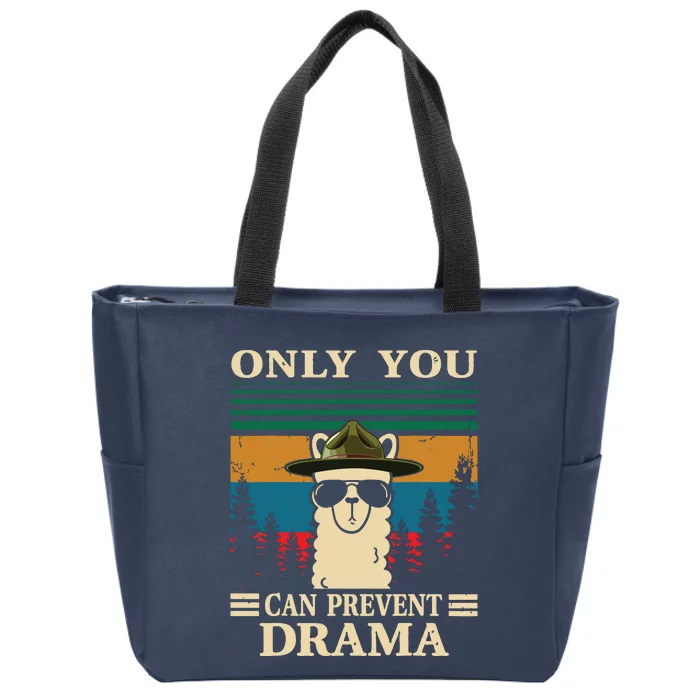 Llama Camping Only You Can Prevent Drama Gifts Men Women Zip Tote Bag