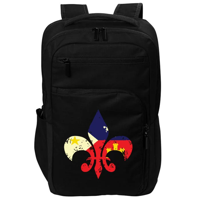 Louisiana Cajun Proud Acadiana Flag Distressed Fleur Impact Tech Backpack