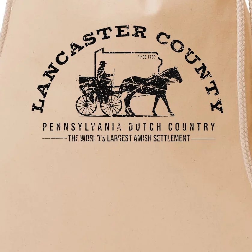 Lancaster County Pennsylvania Amish Settlement Est 1760 Drawstring Bag